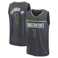 Pouc M.Timberwolves #1 Terrence Shannon Jr. Anthracite Fast Break Replica Stitched Jerseys - Statement Edition