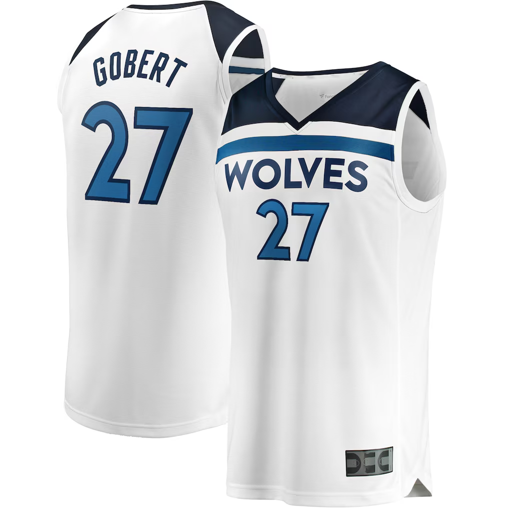 Pouc M.Timberwolves #27 Rudy Gobert White Fast Break Replica Player Stitched Jerseys - Association Edition
