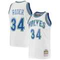 Pouc M.Timberwolves #34 Isaiah Rider Mitchell & Ness White 1995-1996 Hardwood Classics Swingman Stitched Jerseys