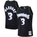 Pouc M.Timberwolves #3 Stephon Marbury Mitchell & Ness Black 1997-1998 Hardwood Classics Swingman Stitched Jerseys