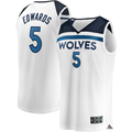 Pouc M.Timberwolves #5 Anthony Edwards White Fast Break Replica Player Stitched Jerseys - Association Edition
