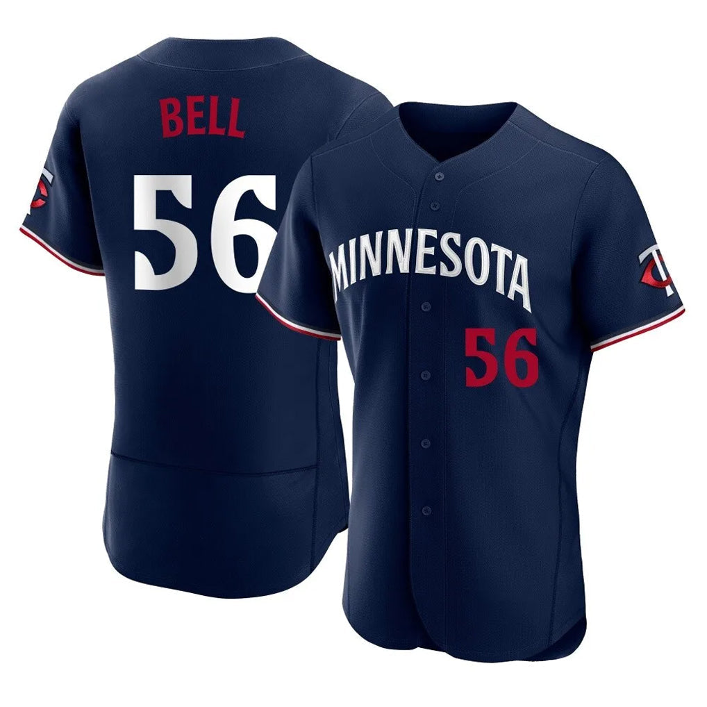 Pouc M.Twins #56 Josh Bell Player Navy Replica Home Limited Elite Stitched Jerseys