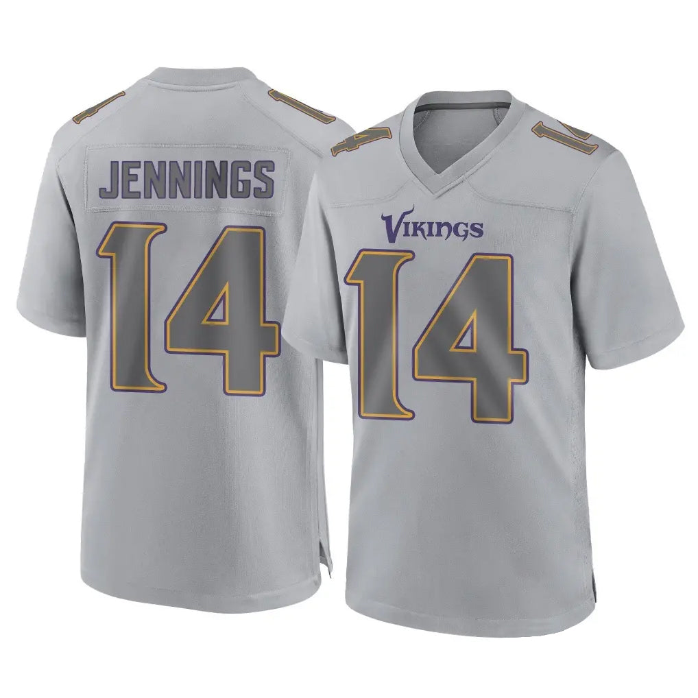 Pouc MN.Vikings #14 Jauan Jennings Player Gray Atmosphere Fashion Home Game Stitched Jerseys