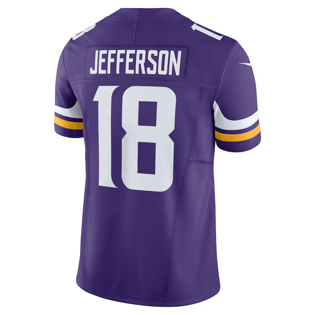 Pouc MN.Vikings #18 Justin Jefferson Purple Vapor F.U.S.E. Limited Stitched Jerseys