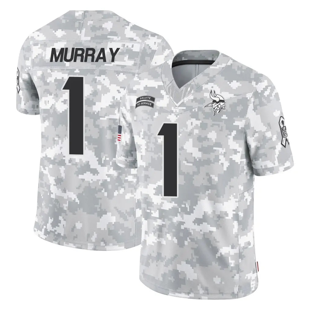 Pouc MN.Vikings #1 Kyler Murray Player Arctic Camo Salute To Service Limited Game Stitched Jerseys