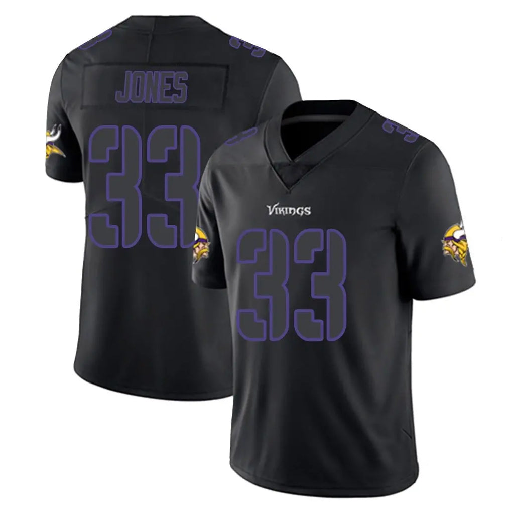 Pouc MN.Vikings #33 Aaron Jones Sr. Player Black Impact LImited Home Game Stitched Jerseys