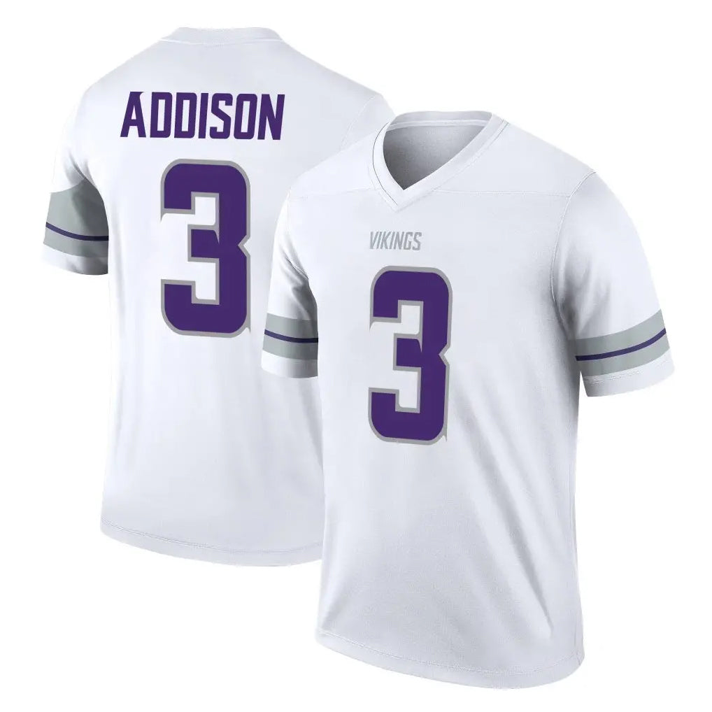 Pouc MN.Vikings #3 Jordan Addison Player White Alternate Legend Home Game Stitched Jerseys