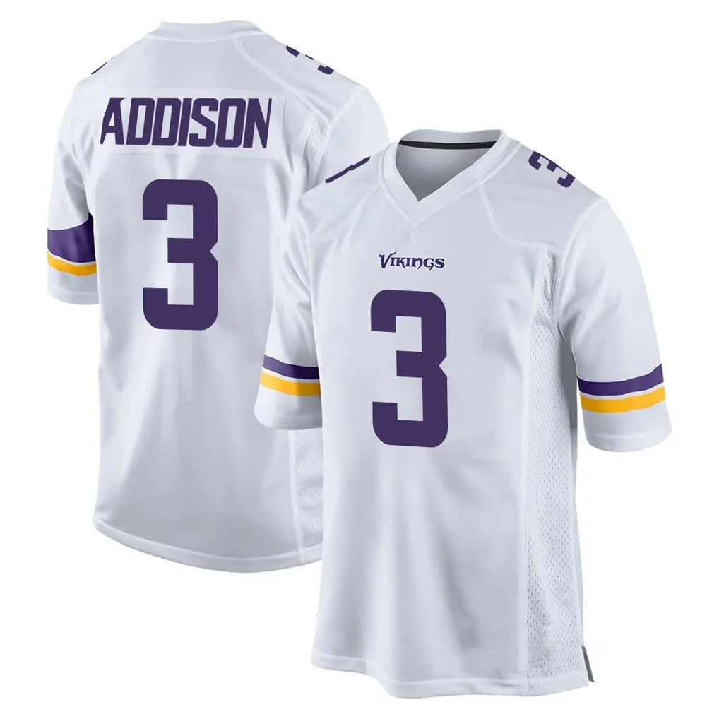 Pouc MN.Vikings #3 Jordan Addison Player White Home Game Stitched Jerseys