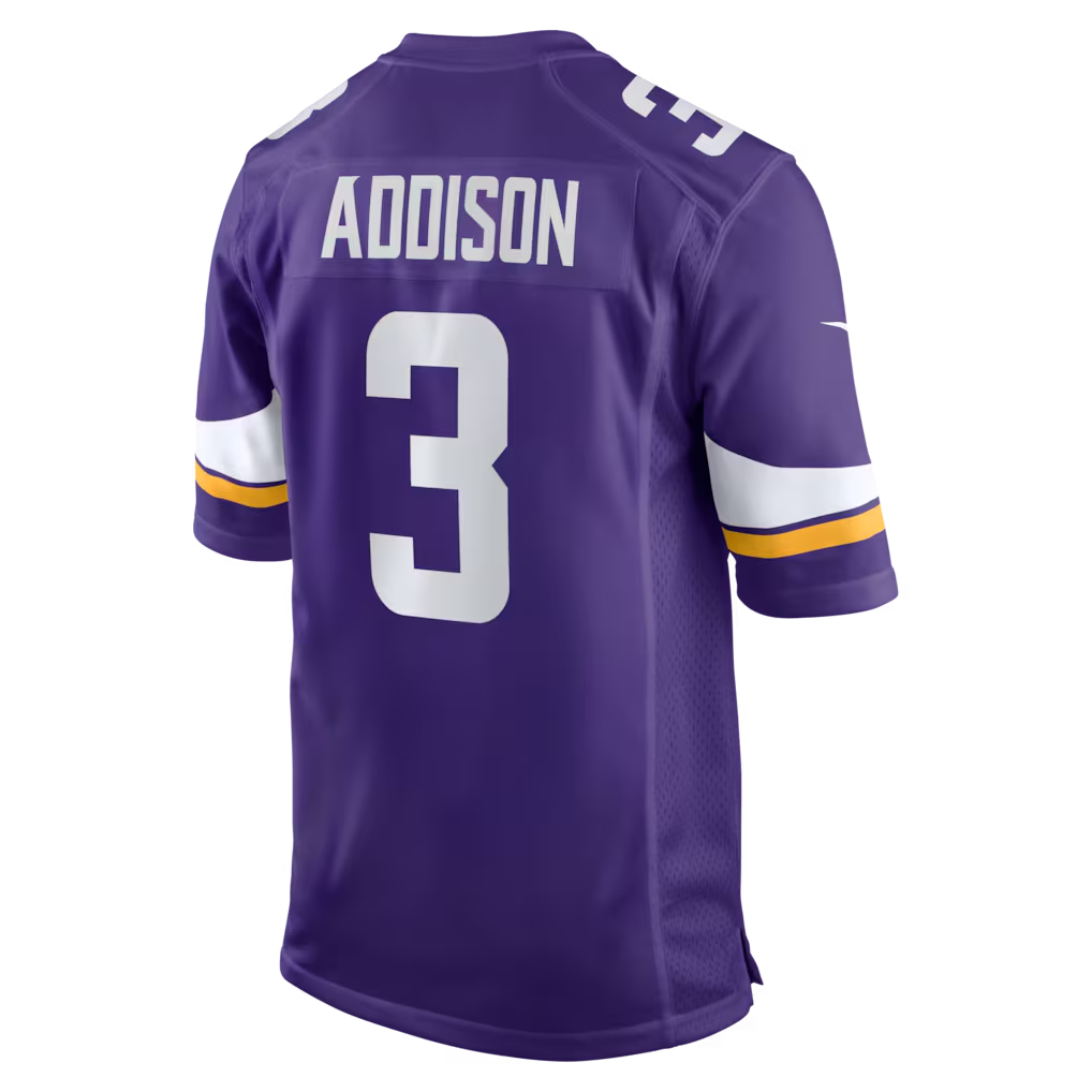 Pouc MN.Vikings #3 Jordan Addison Purple Game Stitched Jerseys