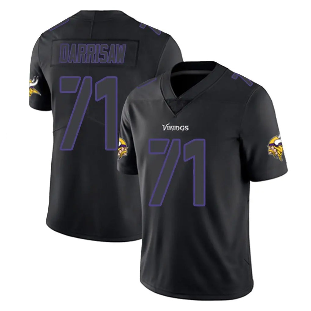 Pouc MN.Vikings #71 Christian Darrisaw Player Black Impact LImited Home Game Stitched Jerseys