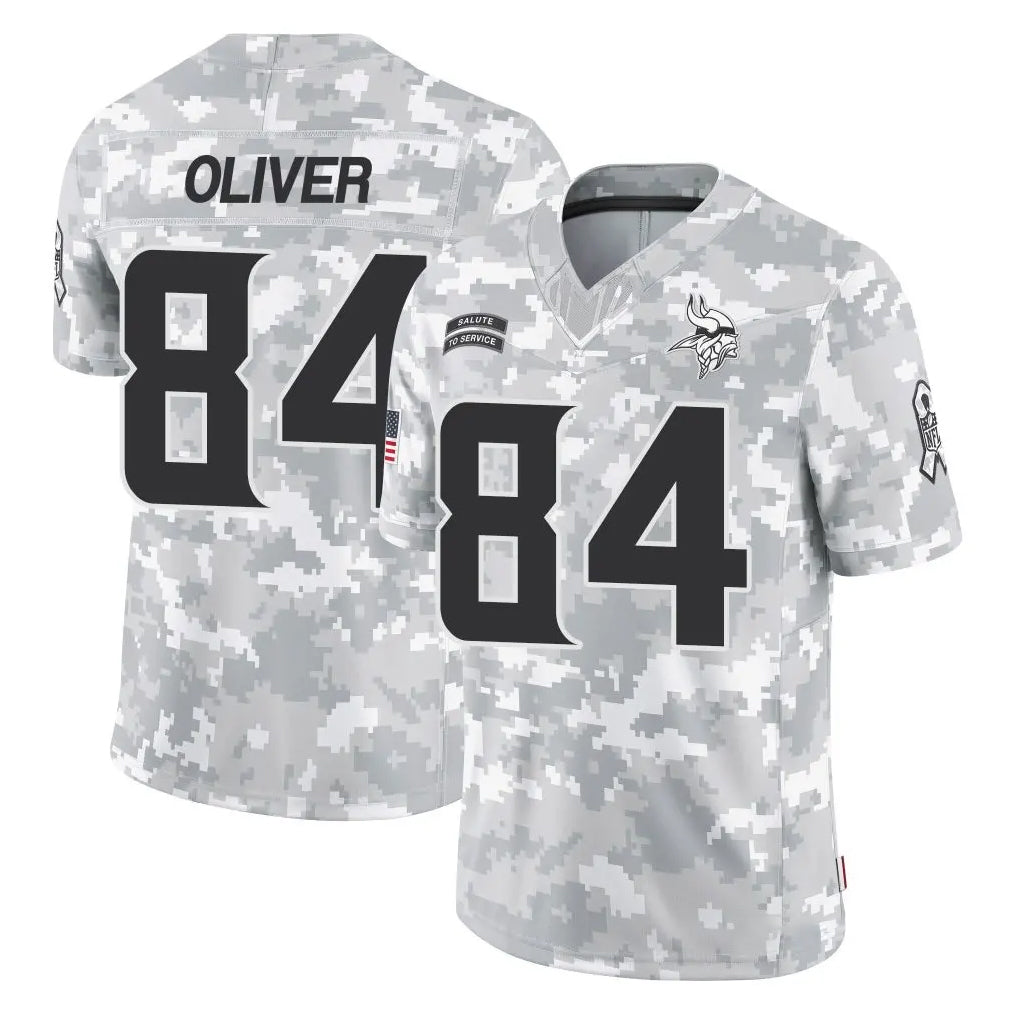 Pouc MN.Vikings #84 Josh OliverPlayer Arctic Camo Salute To Service Limited Game Stitched Jerseys