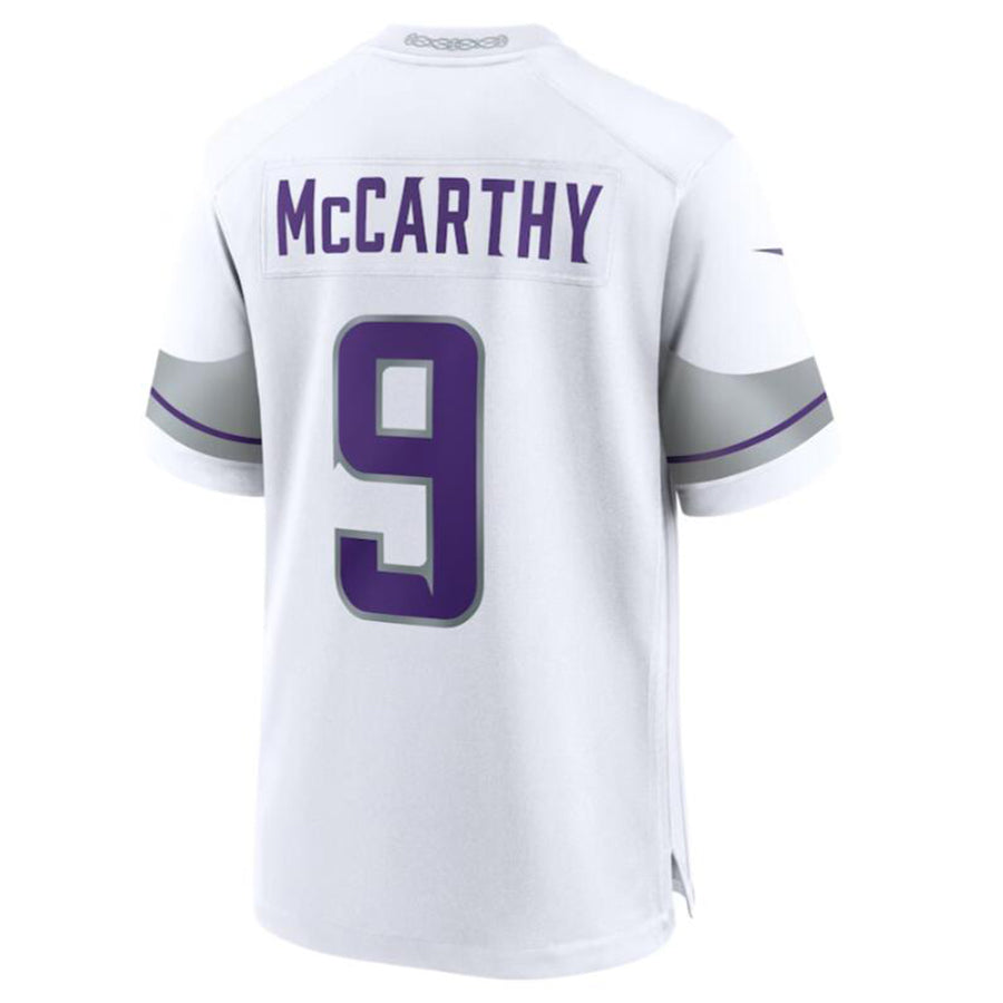 Pouc MN.Vikings #9 J.J. McCarthy White Alternate Game Player Jersey American Stitched Jersey