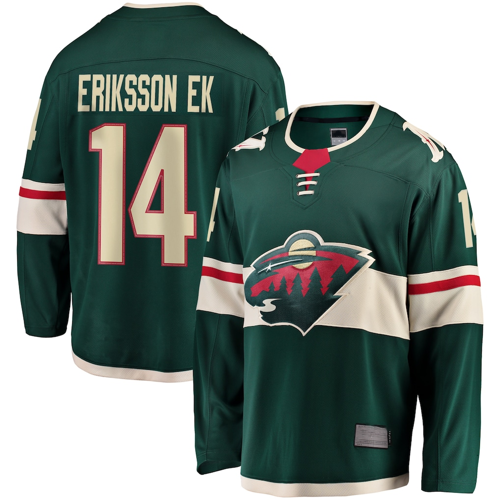 Pouc M.Wild #14 Joel Eriksson Ek Green Breakaway Jerseys