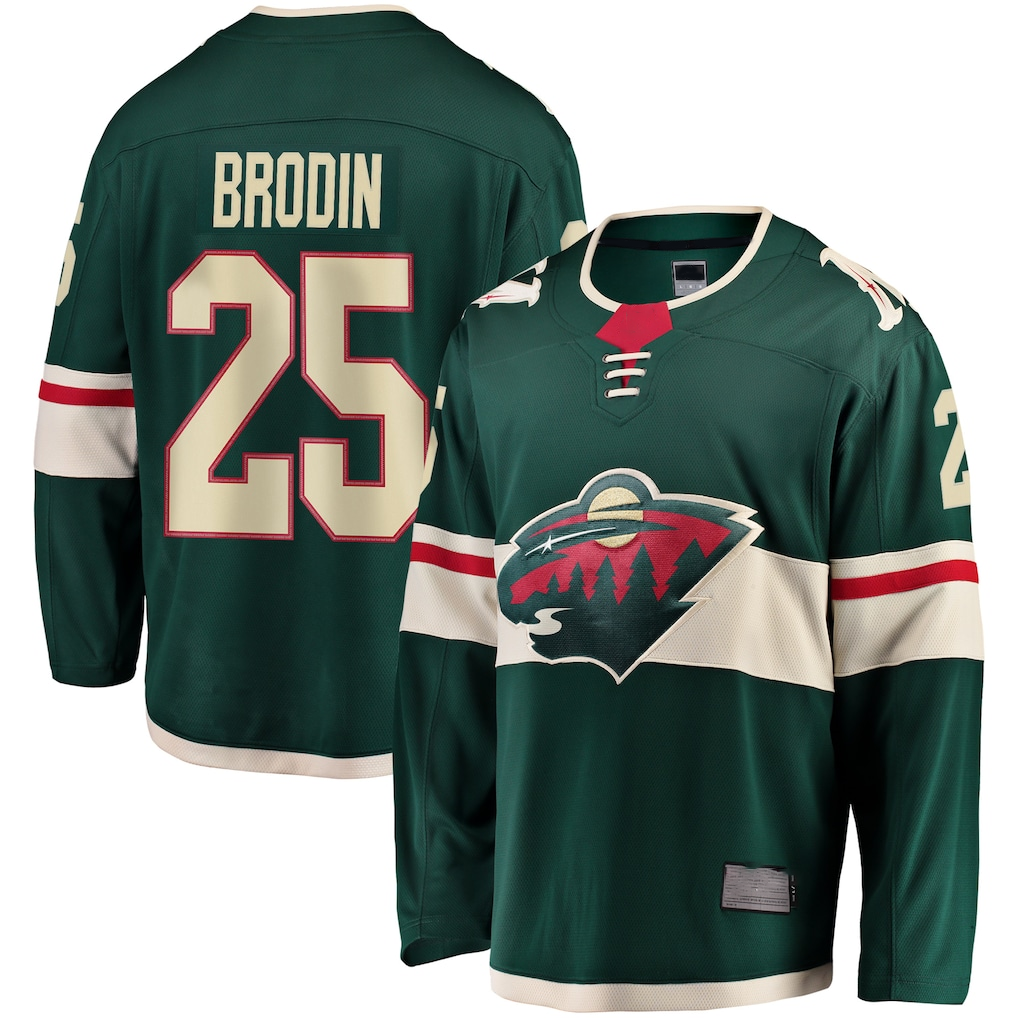 Pouc M.Wild #25 Jonas Brodin Green Breakaway Jerseys