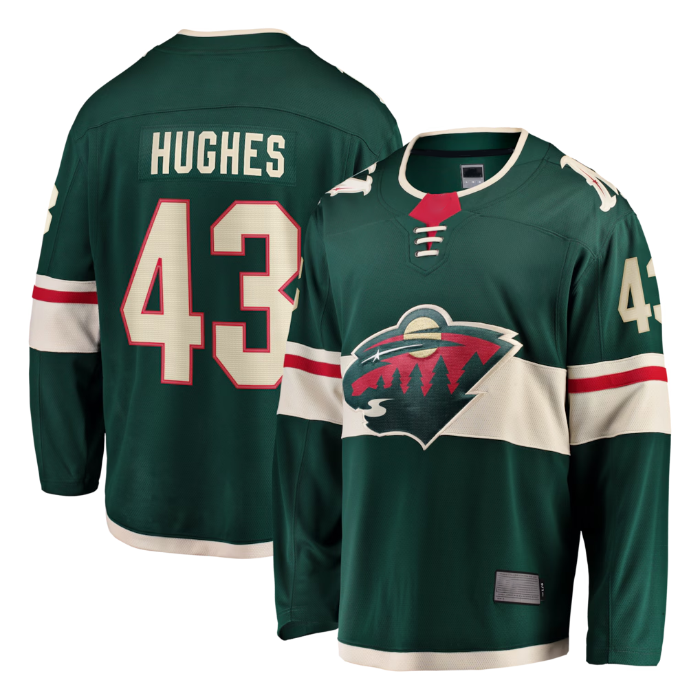 Pouc M.Wild #43 Quinn Hughes Green Home Breakaway Jerseys