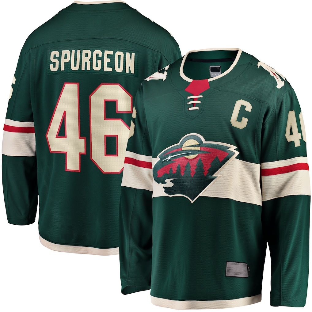 Pouc M.Wild #46 Jared Spurgeon Green Home Breakaway Player Jerseys