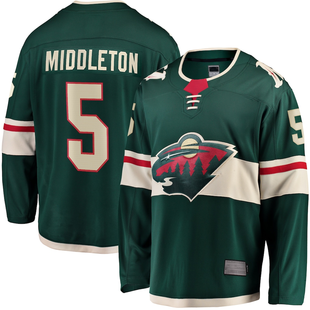 Pouc M.Wild #5 Jake Middleton Green Home Breakaway Player Jerseys