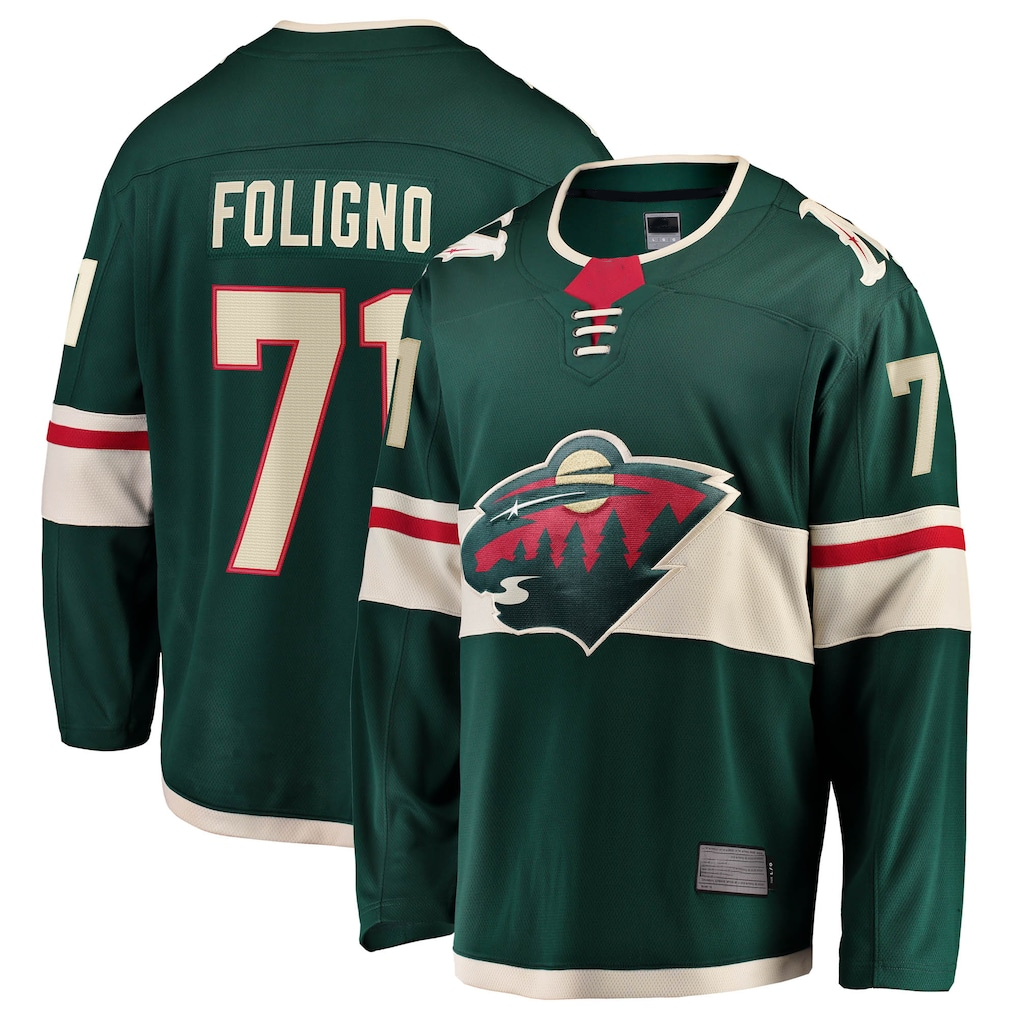 Pouc M.Wild #71 Nick Foligno Green Home Breakaway Jerseys