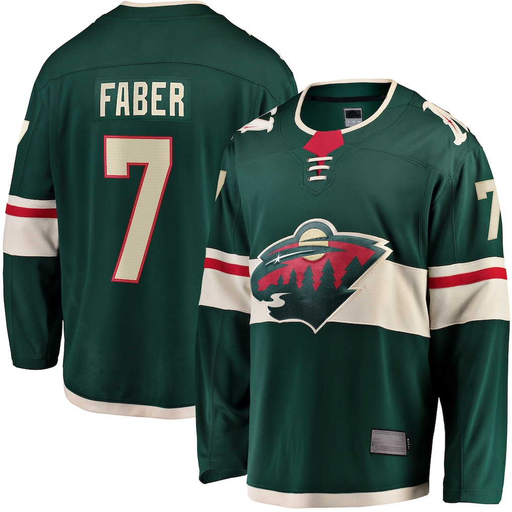 Pouc M.Wild #7 Brock Faber Green Home Breakaway Player Jerseys