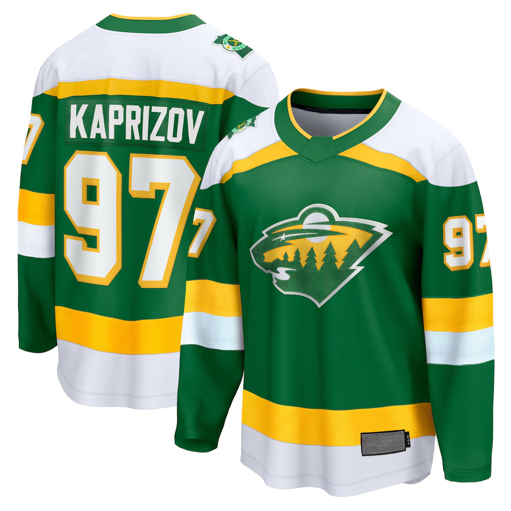 Pouc M.Wild #97 Kirill Kaprizov Green 2023-24 Alternate Breakaway Jerseys