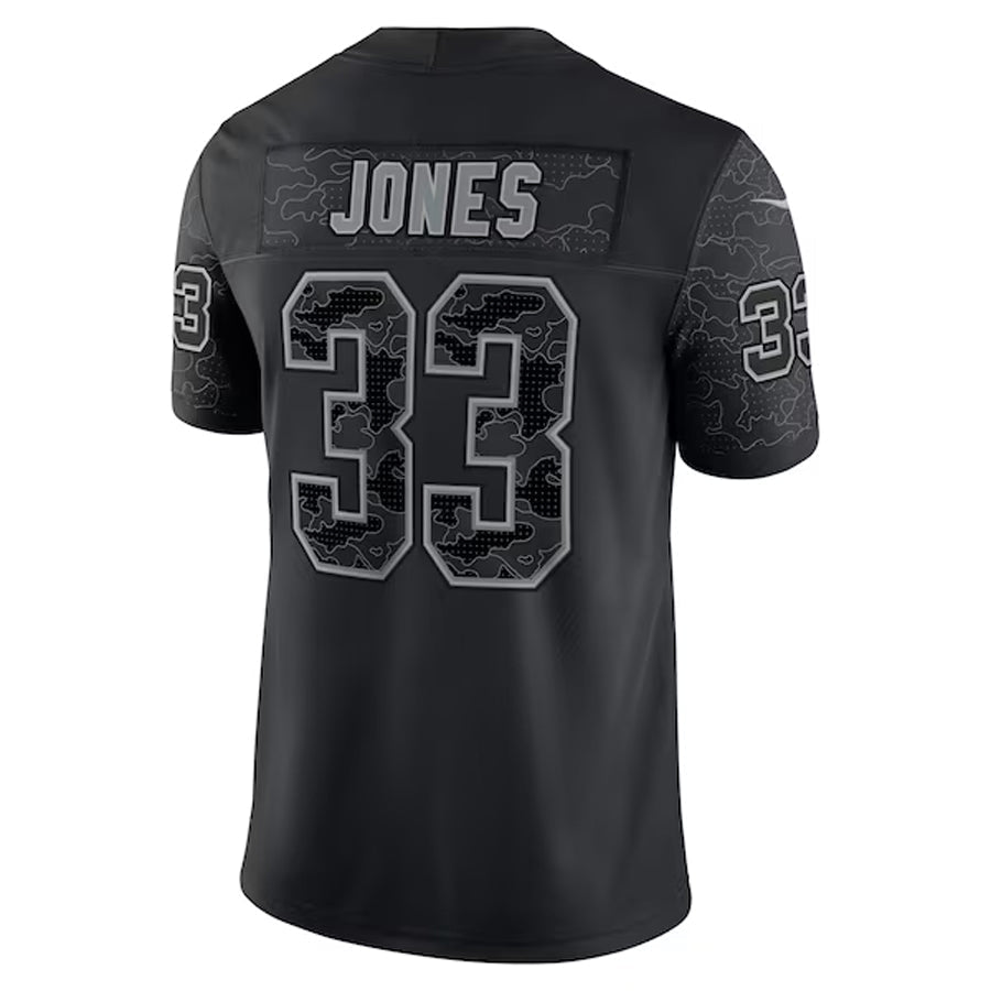 Pouc MN.Vikings #33 Aaron Jones Player Black REFLECTIVE Limited Stitched Jerseys
