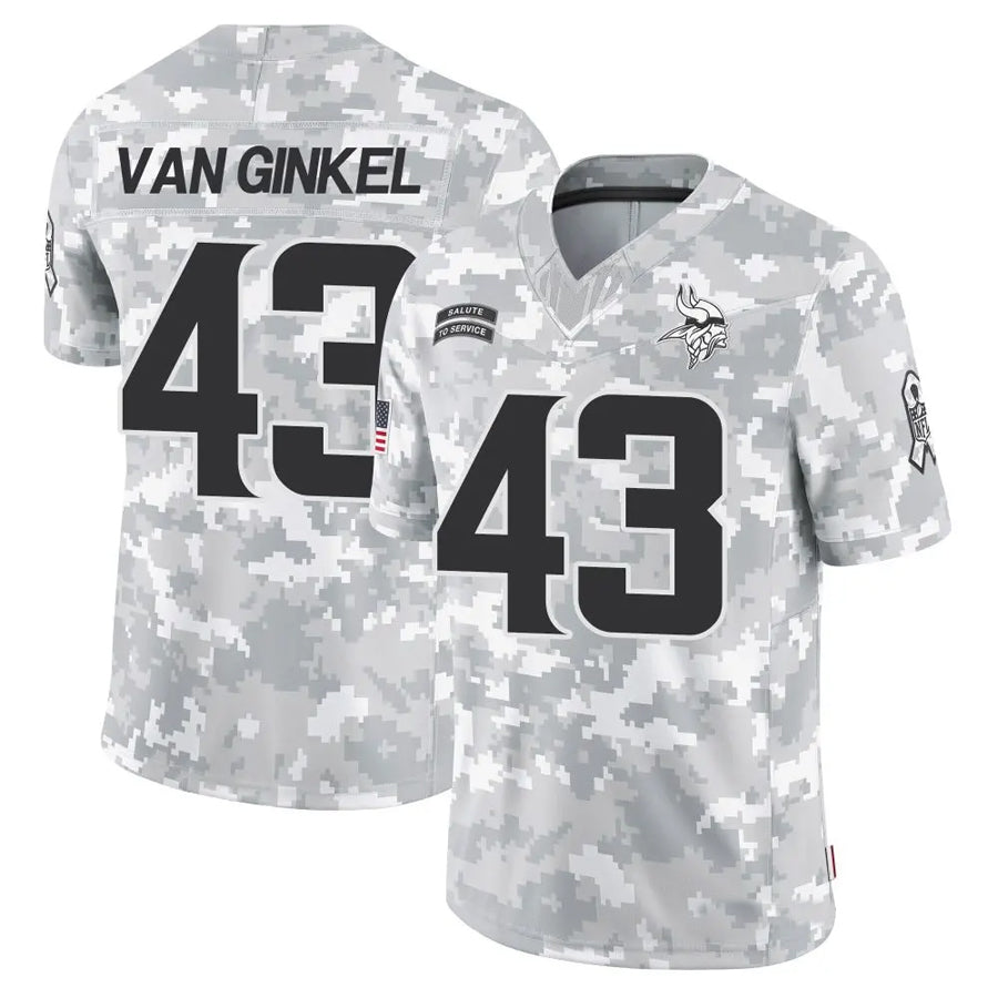 PoucMN.Vikings #43 Andrew Van Ginkel Player Arctic Camo Salute to Service Limited Stitched Jerseys