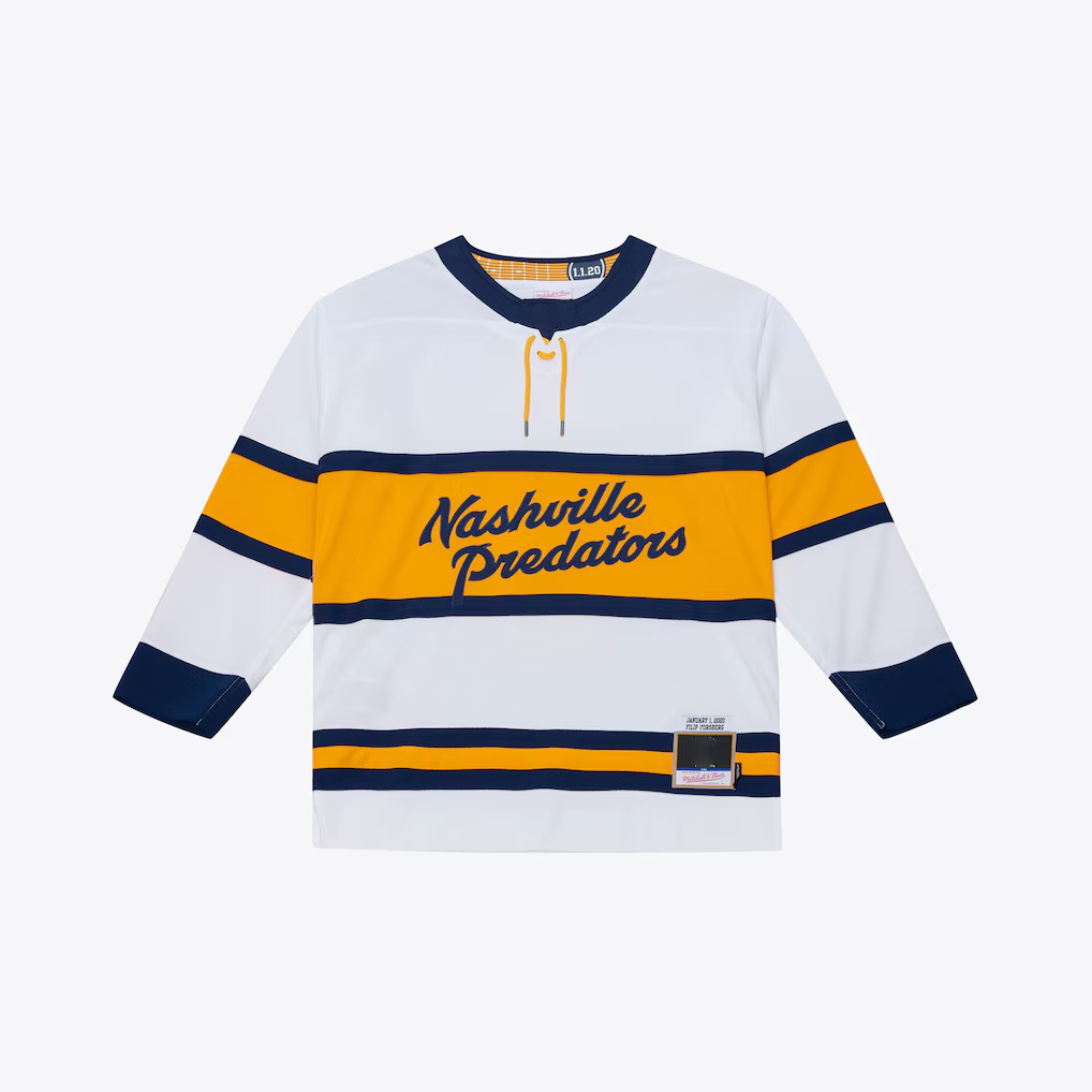 Pouc N.Predators Filip Forsberg Mitchell & Ness White 2020 Power Play Jerseys
