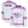 Pouc N.Predators White Hockey Fights Cancer Survivor Practice Jerseys