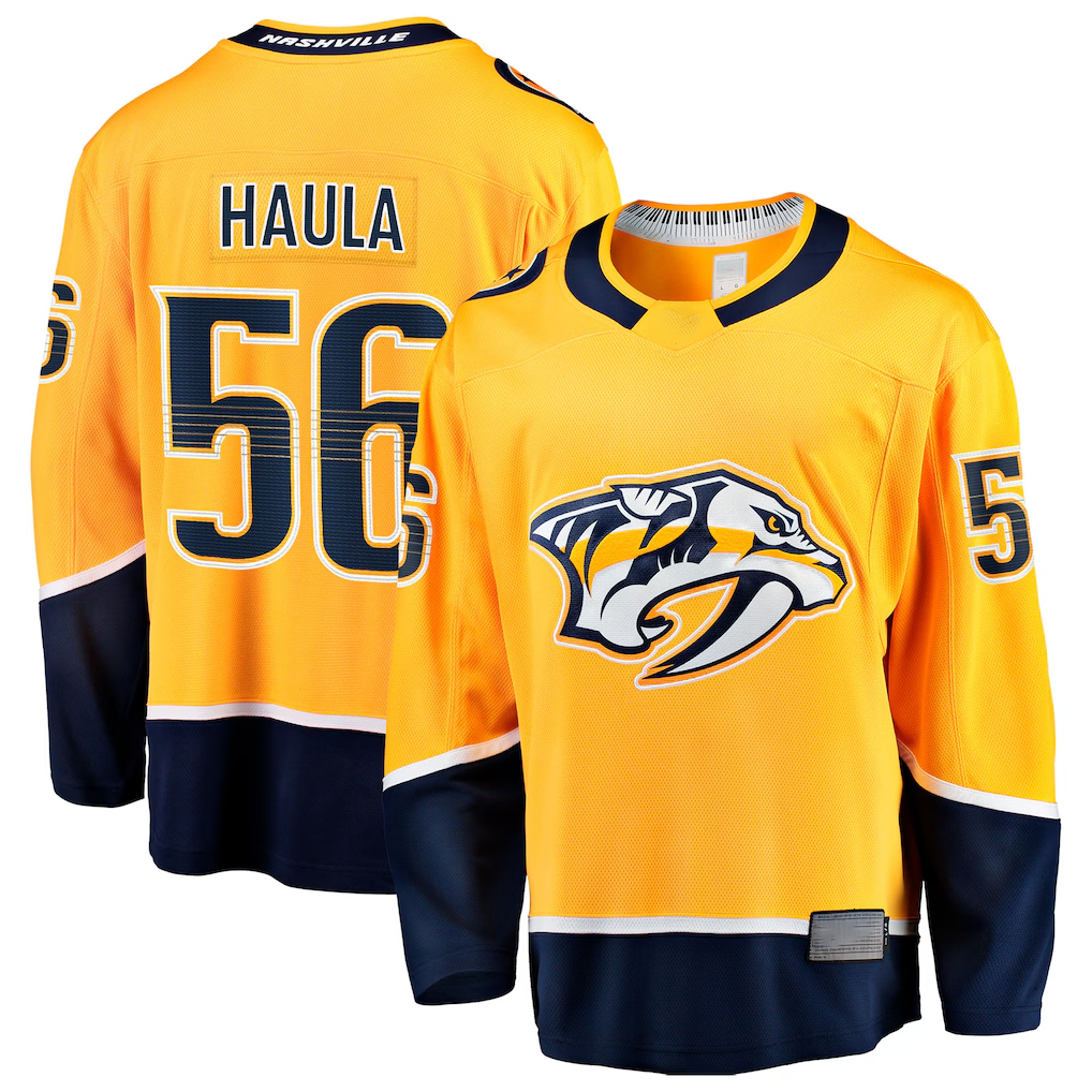 Pouc N.Predators #56 Erik Haula Gold Home Breakaway Jerseys