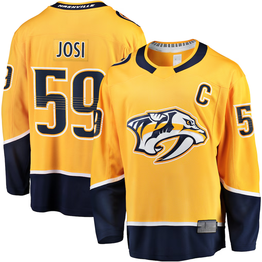Pouc N.Predators #59 Roman Josi Gold Home Breakaway Jerseys