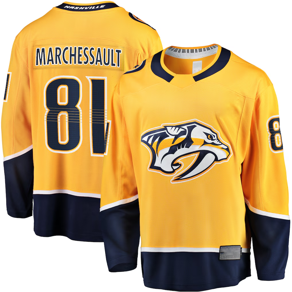 Pouc N.Predators #81 Jonathan Marchessault Gold Breakaway Jerseys