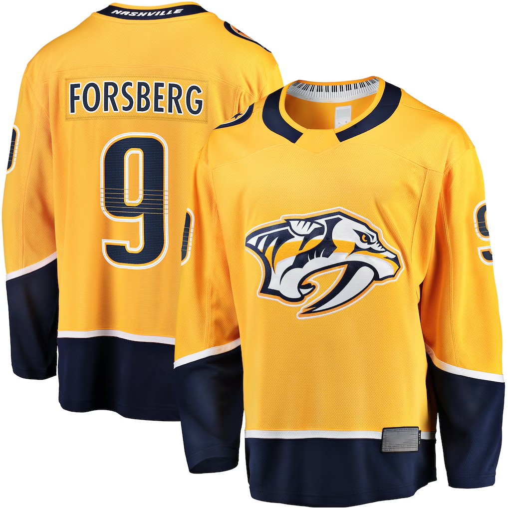 Pouc N.Predators #9 Filip Forsberg Gold Home Breakaway Jerseys