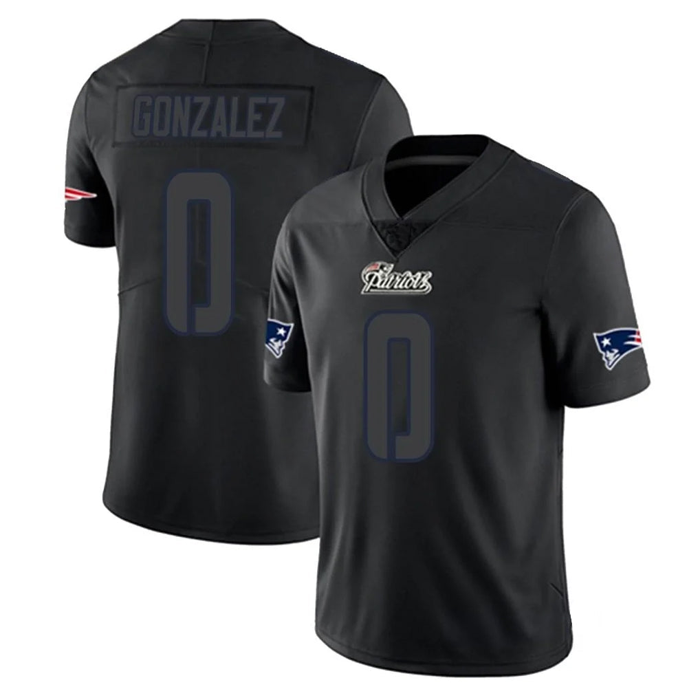 Pouc NE.Patriots #0 Christian Gonzalez Player Black Impact LImited Home Game Stitched Jerseys