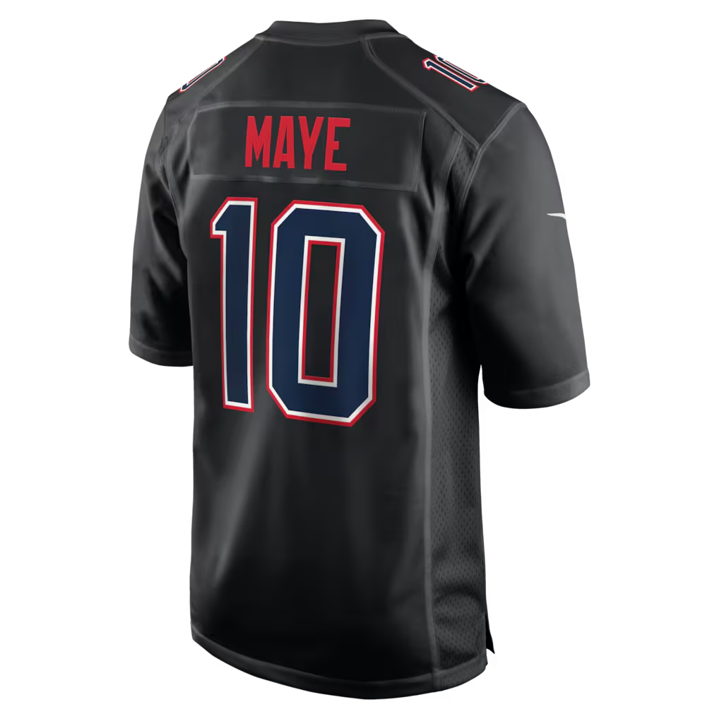 Pouc NE.Patriots #10 Drake Maye Carbon Black Fashion Game Stitched Jerseys