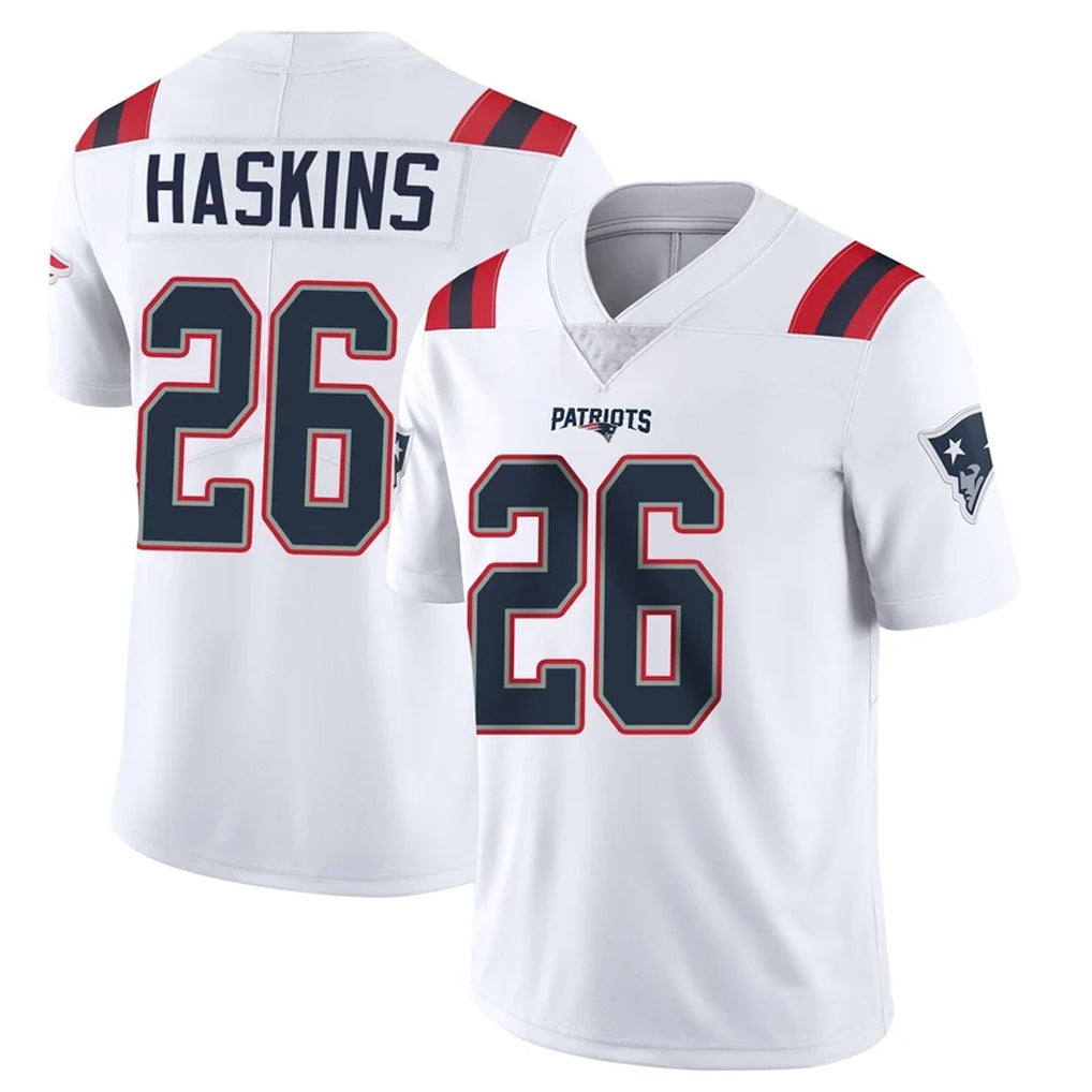 Pouc NE.Patriots #26 Hassan Haskins Player White Vapor Untouchable Home Game Stitched Jerseys