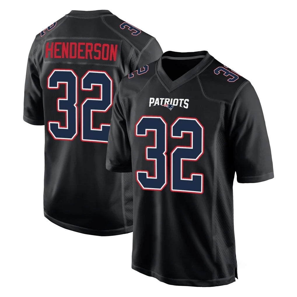 Pouc NE.Patriots #32 TreVeyon Henderson Player Carbon Fashion Limited Home Game Stitched Jerseys