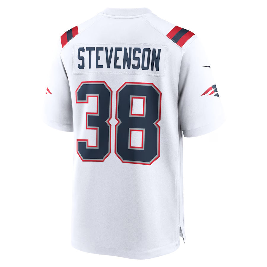 Pouc NE.Patriots #38 Rhamondre Stevenson Player White Home Game Stitched Jerseys