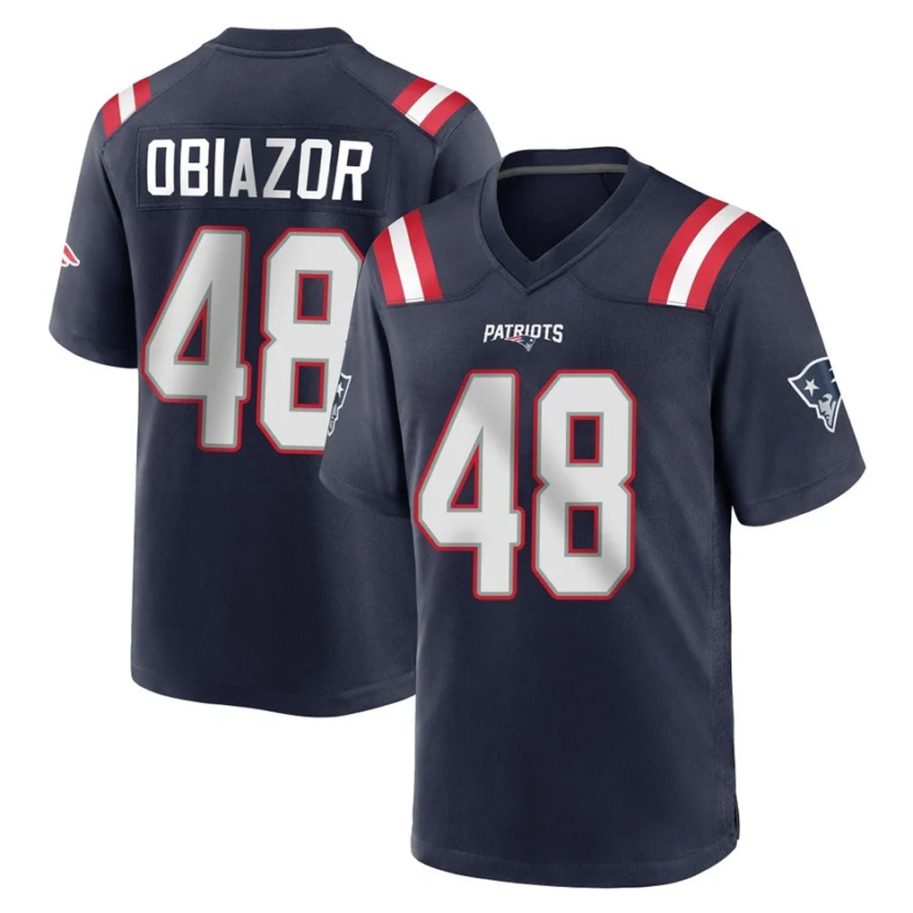 Pouc NE.Patriots #48 Namdi Obiazor Player Navy Home Game Stitched Jerseys