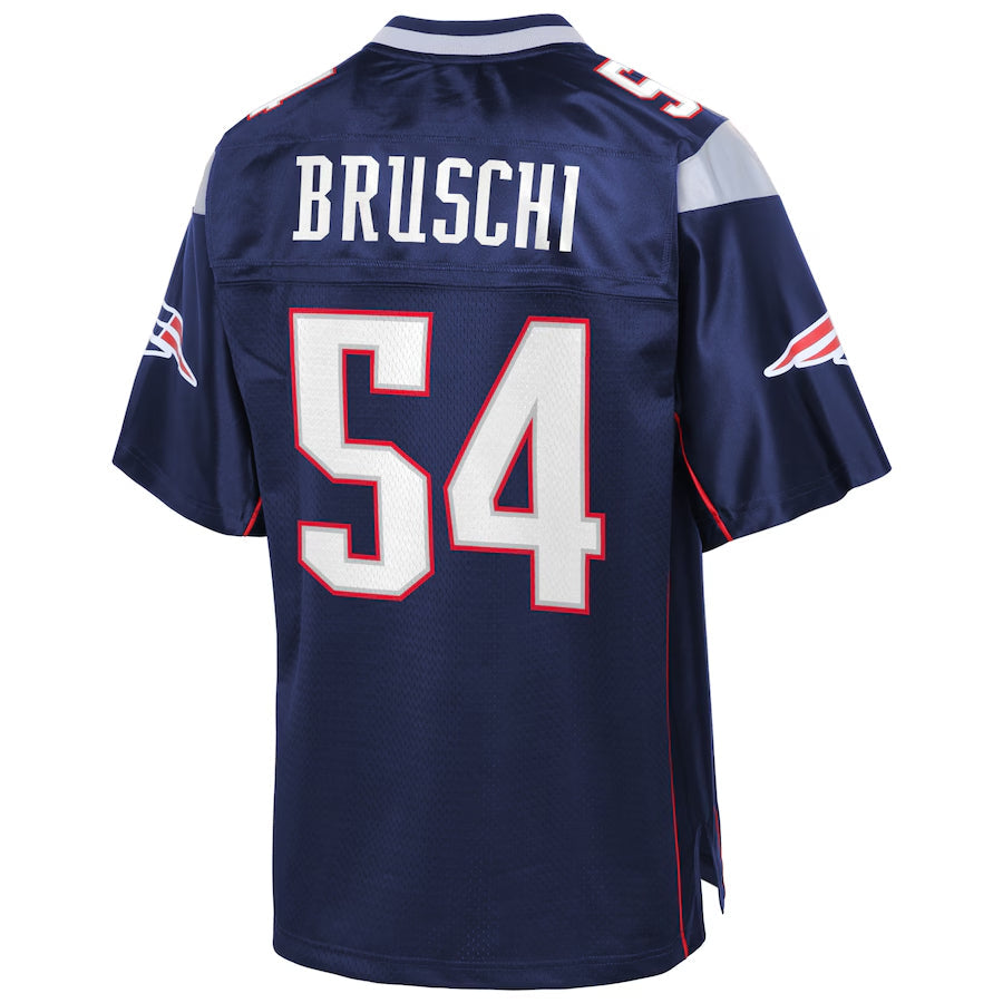 Pouc NE.Patriots #54 Tedy Bruschi Player Navy Pro Line Retired Stitched Jerseys