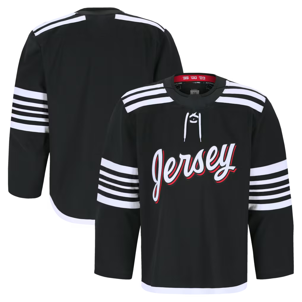 Pouc N.Jersey Devils Black Alternate Authentic Pro Jerseys