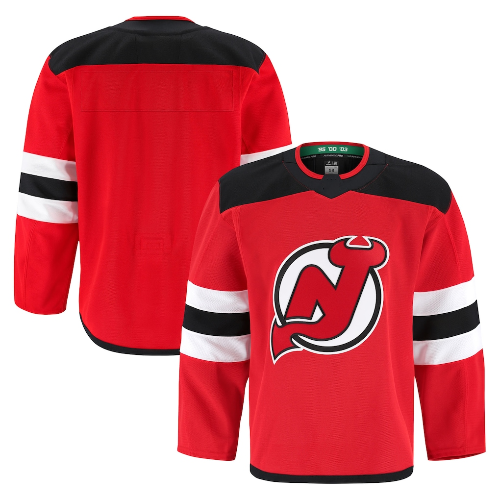 Pouc N.Jersey Devils Red Home Authentic Pro Jerseys