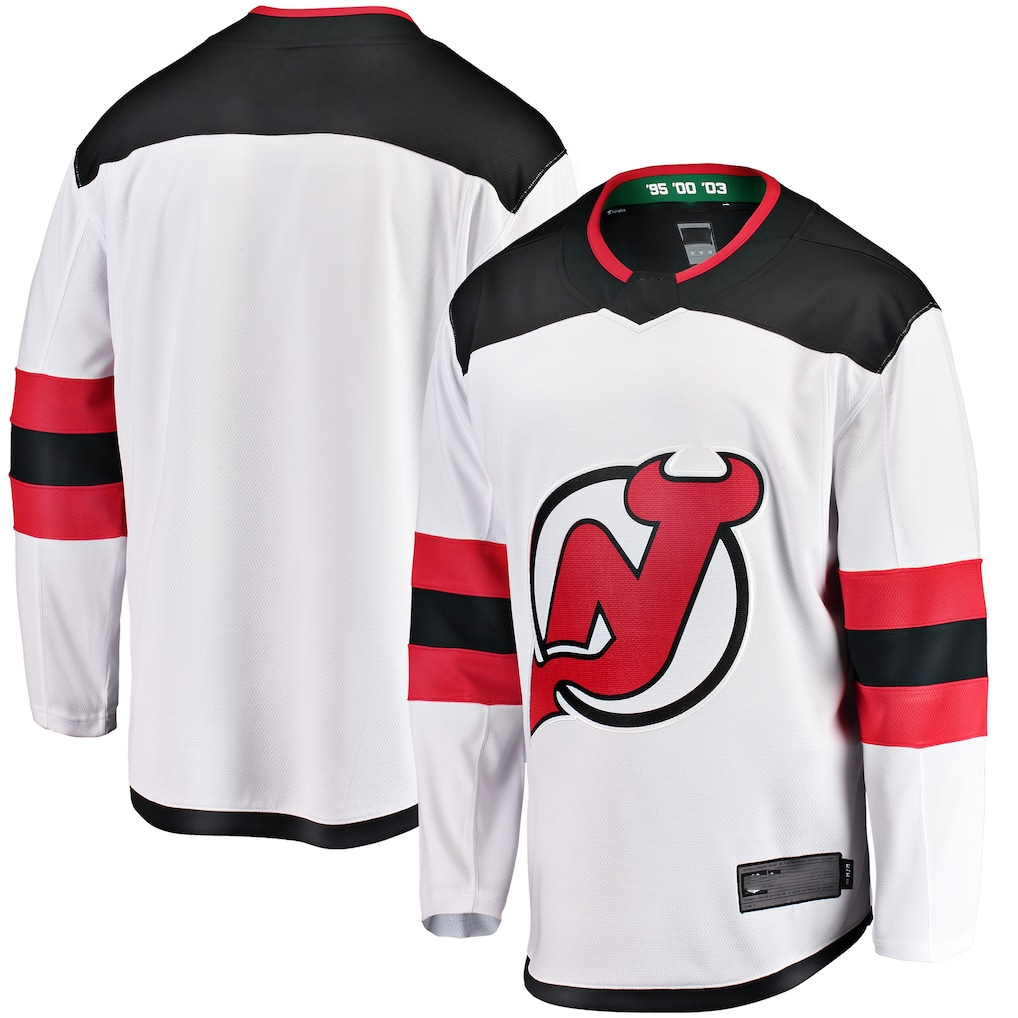 Pouc N.Jersey Devils White Breakaway Away Jerseys