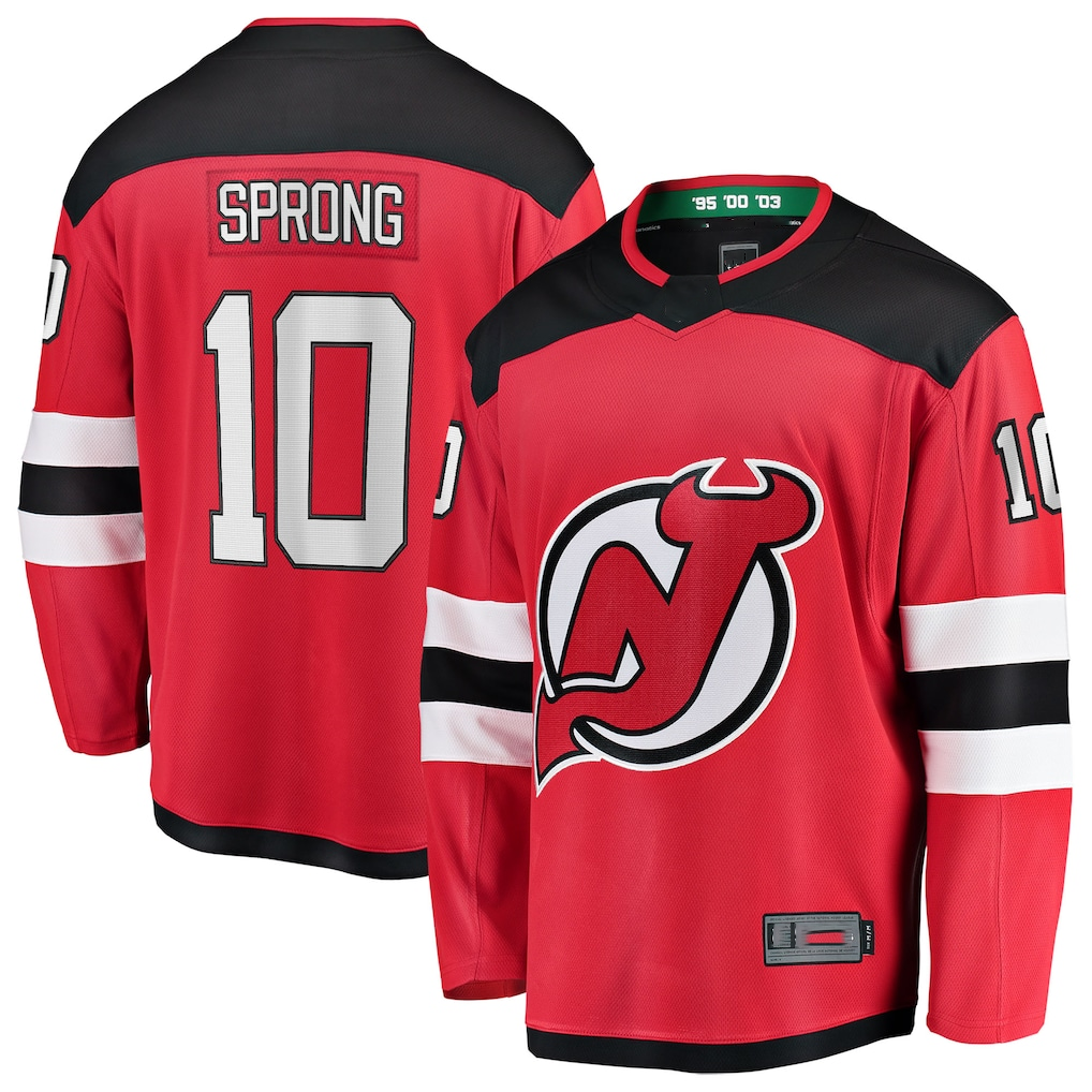 Pouc N.Jersey Devils #10 Daniel Sprong Red Home Breakaway Jerseys