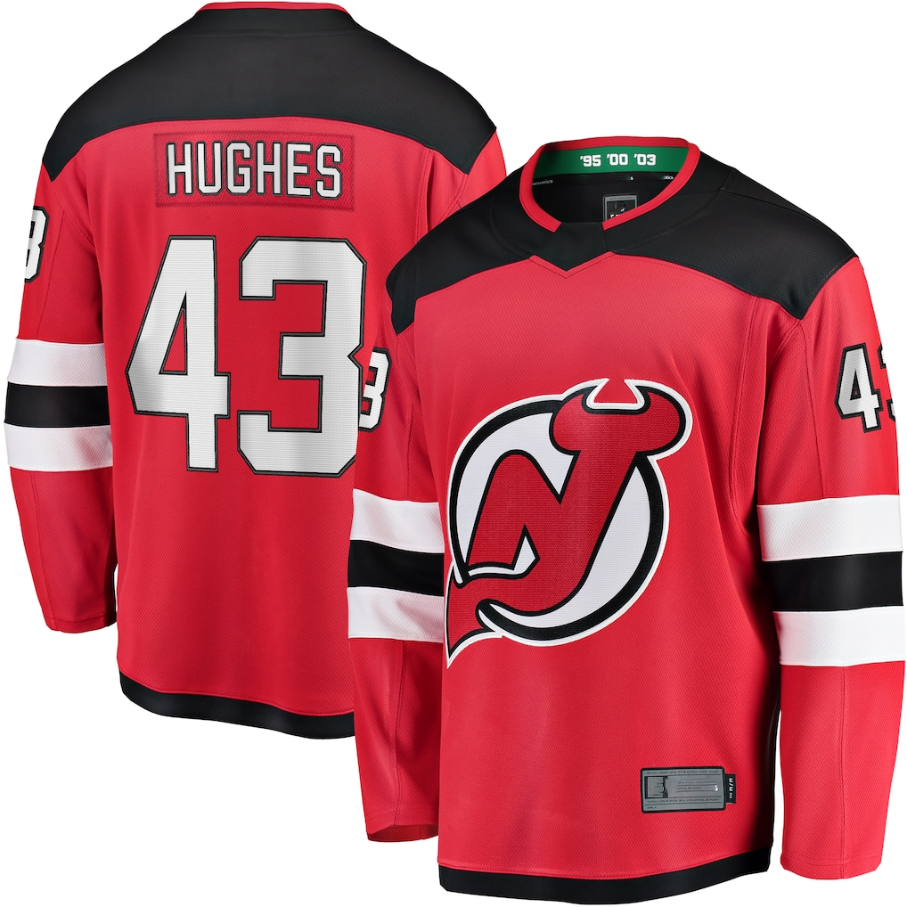 Pouc N.Jersey Devils #43 Luke Hughes Red Home Breakaway Player Jerseys