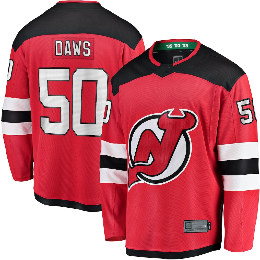 Pouc N.Jersey Devils #50 Nico Daws Red Home Breakaway Player Jerseys