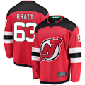Pouc N.Jersey Devils #63 Jesper Bratt Red Home Breakaway Player Jerseys