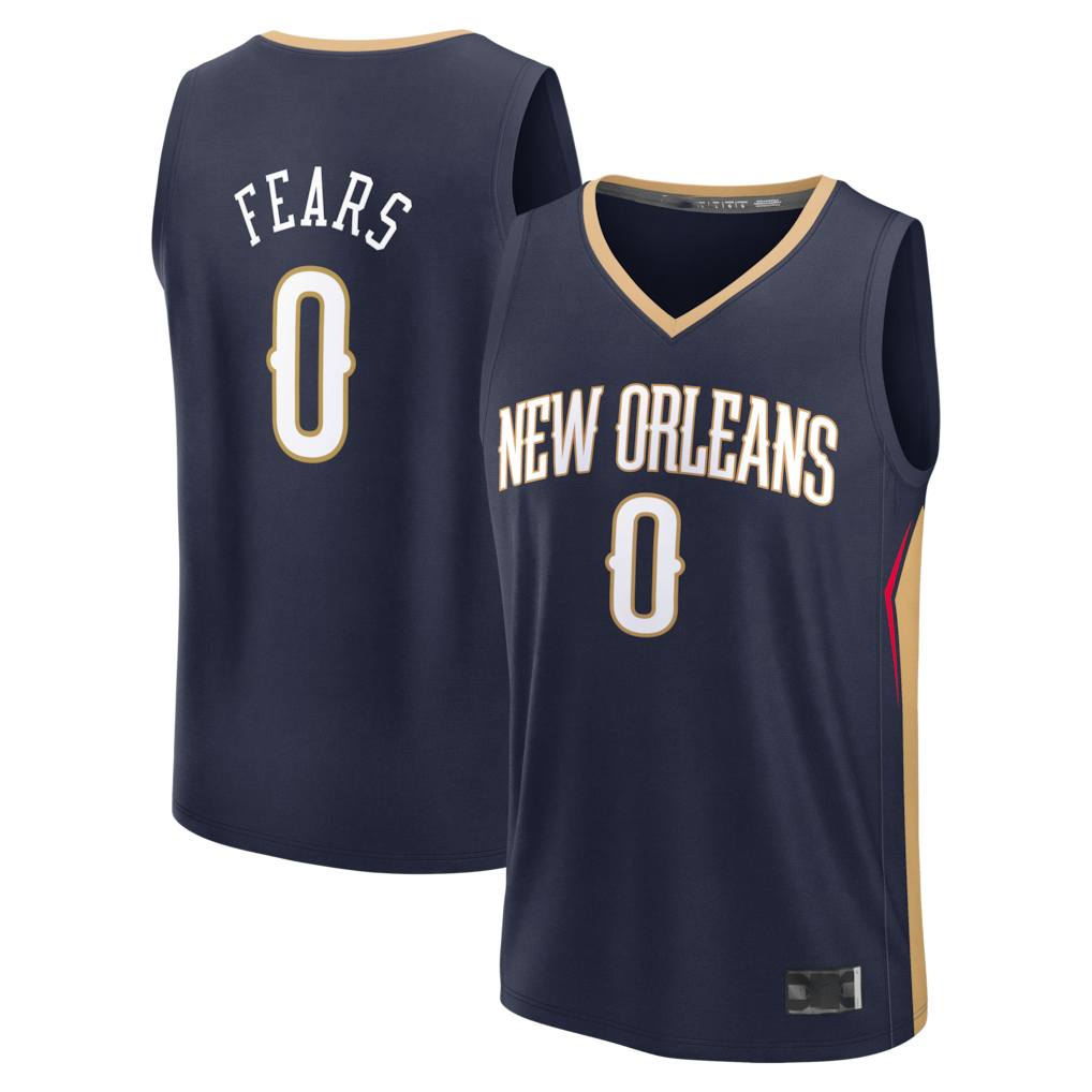 Pouc NO.Pelicans #0 Jeremiah Fears Navy Fast Break Replica Stitched Jerseys- Icon Edition