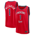 Pouc NO.Pelicans #1 Zion Williamson Red Fast Break Replica Player Stitched Jerseys- Statement Edition