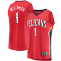 Pouc NO.Pelicans #1 Zion Williamson Red Replica Fast Break Stitched Jerseys- Statement Edition
