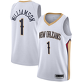 Pouc NO.Pelicans #1 Zion Williamson White 2019-2020 Swingman Stitched Jerseys- Association Edition